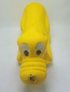 Vintage 1965 Louis Marx & Co Rubber Pluto Squeak Pull Toy Disney