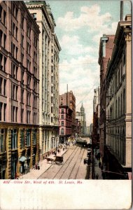 Olive Street West of 4th St. Louis MO Postcard PC186