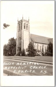 Baker Memorial Methodist Church East Aurora New York Real Photo RPPC Postcard