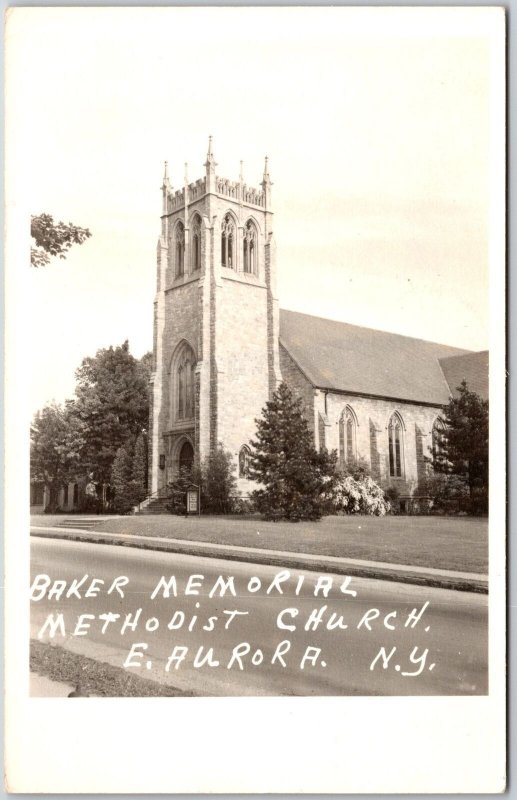 Baker Memorial Methodist Church East Aurora New York Real Photo RPPC Postcard