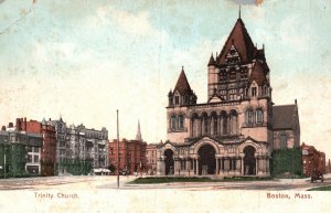 Vintage Postcard 1900's Trinity Church Boston Mass. Massachusetts MA