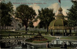 Waukesha Wisconsin WI Bethesda Mineral Spring c1910 Vintage Postcard