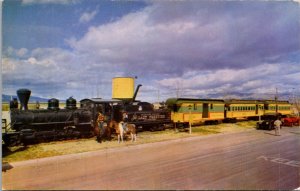 Postcard Wester Railroad Train at Hotel Last Frontier Village Las Vegas, Nevada