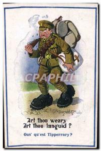 Postcard Old Army Soldier Donald McGill Tipperrary