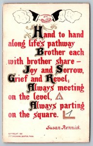 1907  Freemason's  Masonic    Postcard