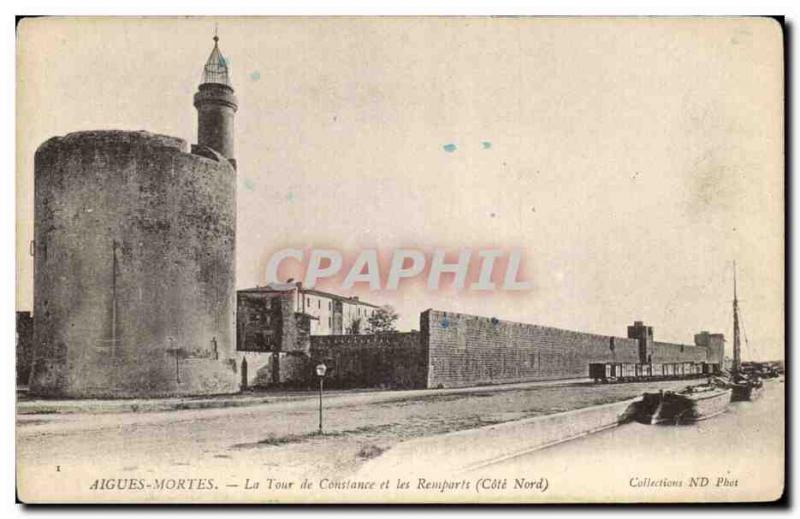 Old Postcard Aigues Mortes Constance Tower and the Ramparts