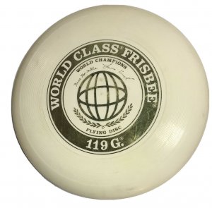 VINTAGE ORIGINAL WHAM-O 119G WORLD CLASS FRISBEE WHITE FLYING DISC 1975