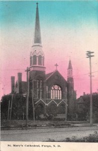 J35/ Fargo North Dakota Postcard c1910 St Mary's Cathedral Church  288