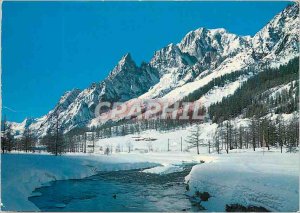 Postcard Modern Courmayeur Planpincieux m 1600 winter in the Val Ferret at th...