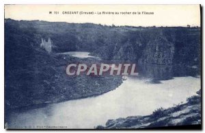 Old Postcard Crozant Creuse La Riviere to the rock of the Spinner