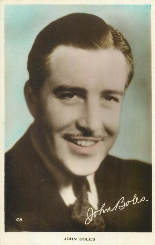 John Boles film actor printed signature postcard