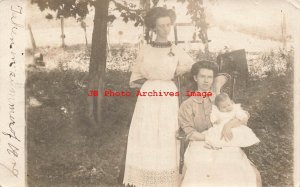 Vermont Postmark, RPPC, Two Women and a Baby, Photo