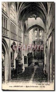 Old Postcard Argentan L Eglise Saint Germain The nave