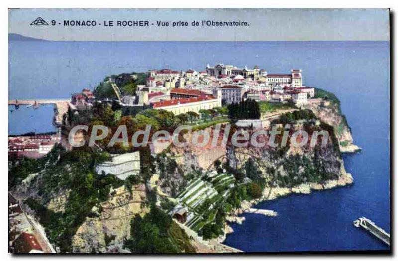 Old Postcard The Rock MONACO Vue Prize observatory