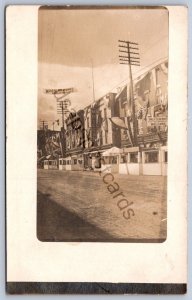 K50/ Kingsville Ohio RPPC Postcard c1910 Street Fair Main Street Stores 431