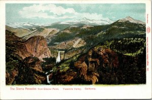 Vtg 1900s Sierra Nevadas from Glacier Point Yosemite Valley CA Unused Postcard