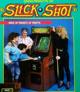 Slick Shot Arcade FLYER Original 1990 Video Pool Vintage Retro Art UNUSED