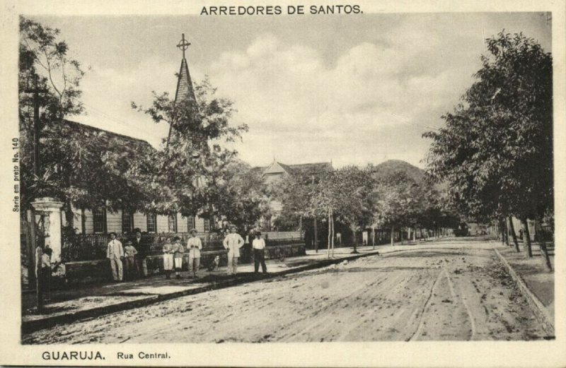 brazil, GUARUJA, Rua Central, Arredores de Santos (1910s) Panorama
