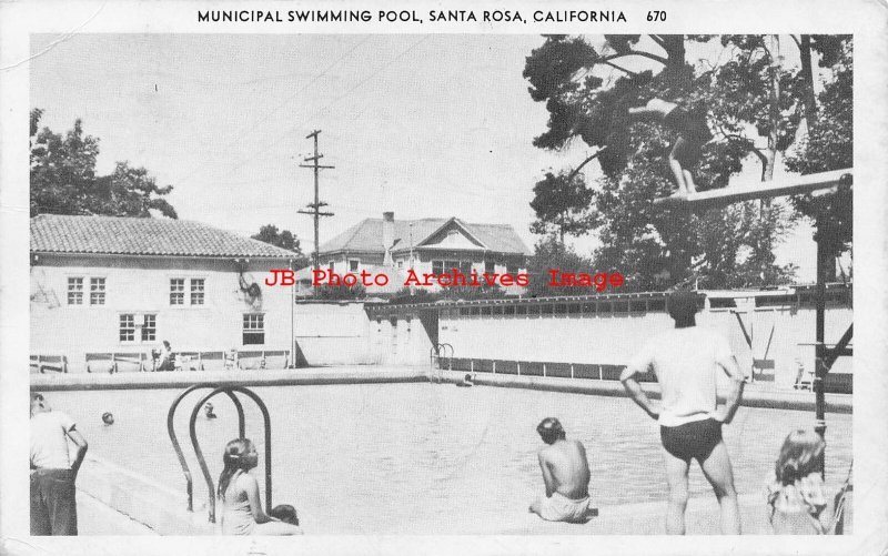 CA, Santa Rosa, California, Municipal Swimming Pool, Dulfer Printing Pub No 670 