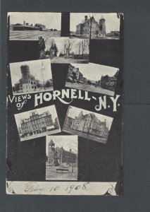 1908 Post Card Hornell NJ 8 Scenes Over 100 Years Old