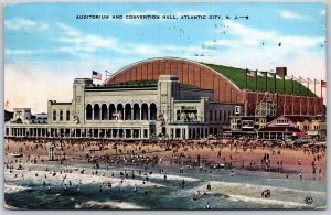 Vtg Atlantic City New Jersey NJ Auditorium & Convention Hall 1940s View Postcard