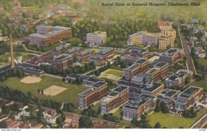 CINCINNATI, Ohio, 1930-40s;  Aerial View of General Hospital