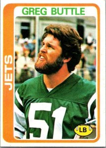 1978 Topps Football Card Greg Buttle New York Jets sk7305