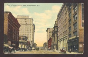 BIRMINGHAM ALABAMA DOWNTOWN FIRST STREET SCENE VINTAGE POSTCARD 1909