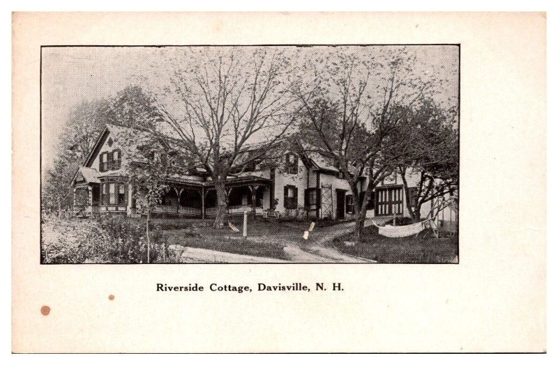 Antique Riverside Cottage, Undivided Back, Davisville, NH Postcard