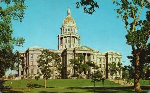 Vintage Postcard Colorado State Capitol Overlooking Civic Center Denver Colorado