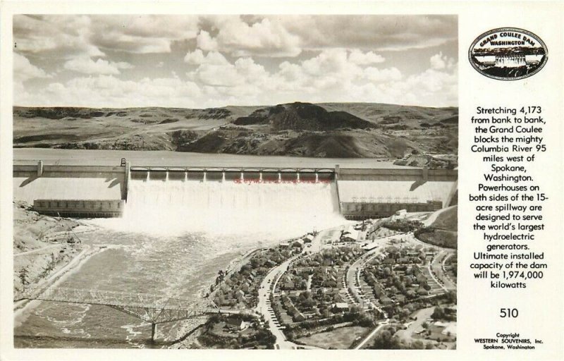 WA, Grand Coulee Dam, Washington, Lot of 5, RPPC