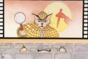 Sherlock Holmes Detective Cat Postcard