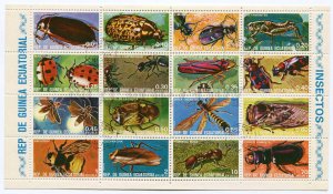 266496 Equatorial Guinea 1974 used S/S insects beetles
