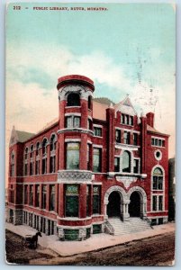 Butte Montana MT Postcard Public Library Building Exterior Scene 1907 Antique