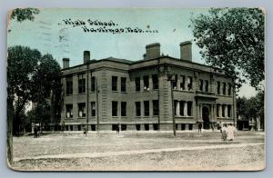 HASTINGS NE HIGH SCHOOL 1909 ANTIQUE POSTCARD