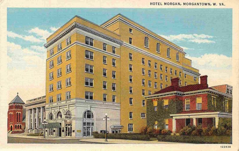 Hotel Morgan Morganstown West Virginia 1940s postcard