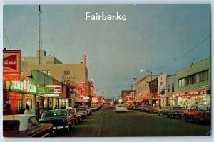 Fairbanks Alaska Postcard Alaska's Second Largest City Business Section c1960s