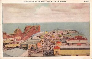 Long Beach California Amusement Park on the Pike Vintage Postcard AA7028