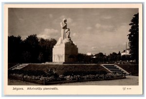 Jelgava Riga Latvia Postcard Monument to the Liberators c1920's WW1 RPPC Photo