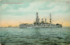 Postcard US Battleship Minnesota Battleship BB 22 Connecticut Class