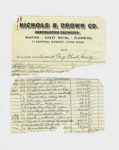 Antique Contractor's Receipt Pieces 1910 Prices Shown Ephemera Collectible