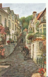 Devon Postcard - Clovelly - Showing Donkey - Ref 18974A