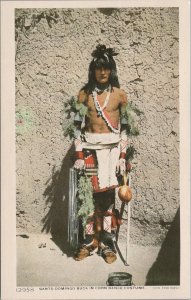 Postcard Native American Santo Domingo Buck in Corn Dance Costume