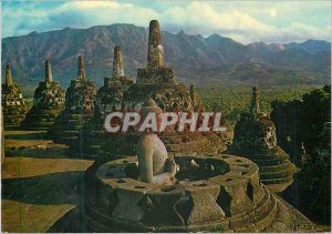 Postcard Modern Central Java Indonesia Stupa With A Budha inside