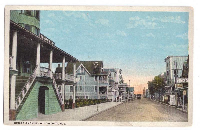 Wildwood NJ Cedar Ave. 1913 Curteich Vintage Postcard