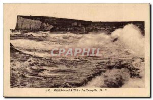 Mers les Bains Old Postcard The storm