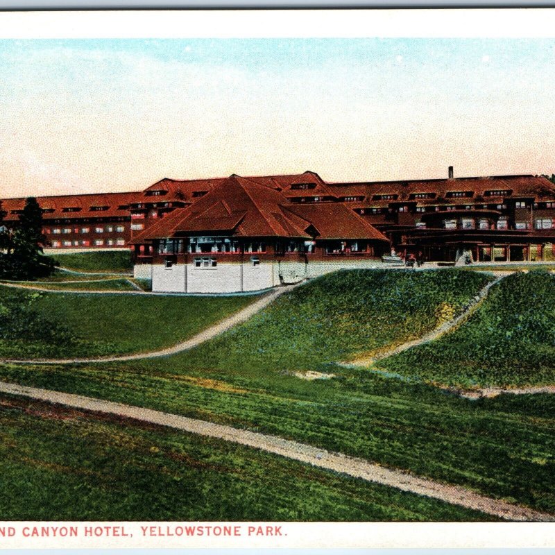 c1910s J.E. Haynes Grand Canyon Hotel Nice Litho PC Yellowstone Park #14056 A222