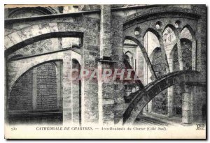 Postcard Old Cathedral of Chartres Ares buttresses Choir Cote Sud