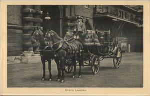 Royal Mews Buckingham Palaca State Landau Coach Horses TUCK Postcard