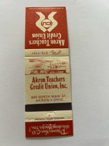 Matchbook Cover Akron Teachers Credit Union Ohio MB61